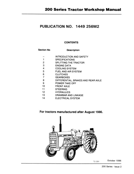 download Massey Ferguson 200 series tractor workshop manual