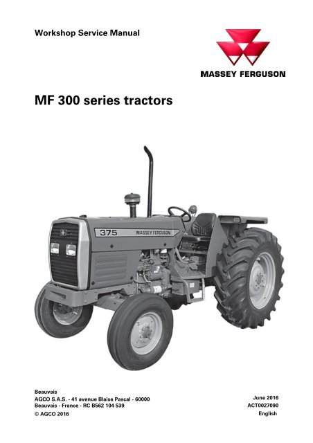 download Massey Ferguson 300 series tractor workshop manual