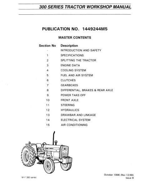 download Massey Ferguson 300 series tractor workshop manual