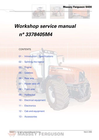 download Massey Ferguson MF6400 MF 6400 workshop manual