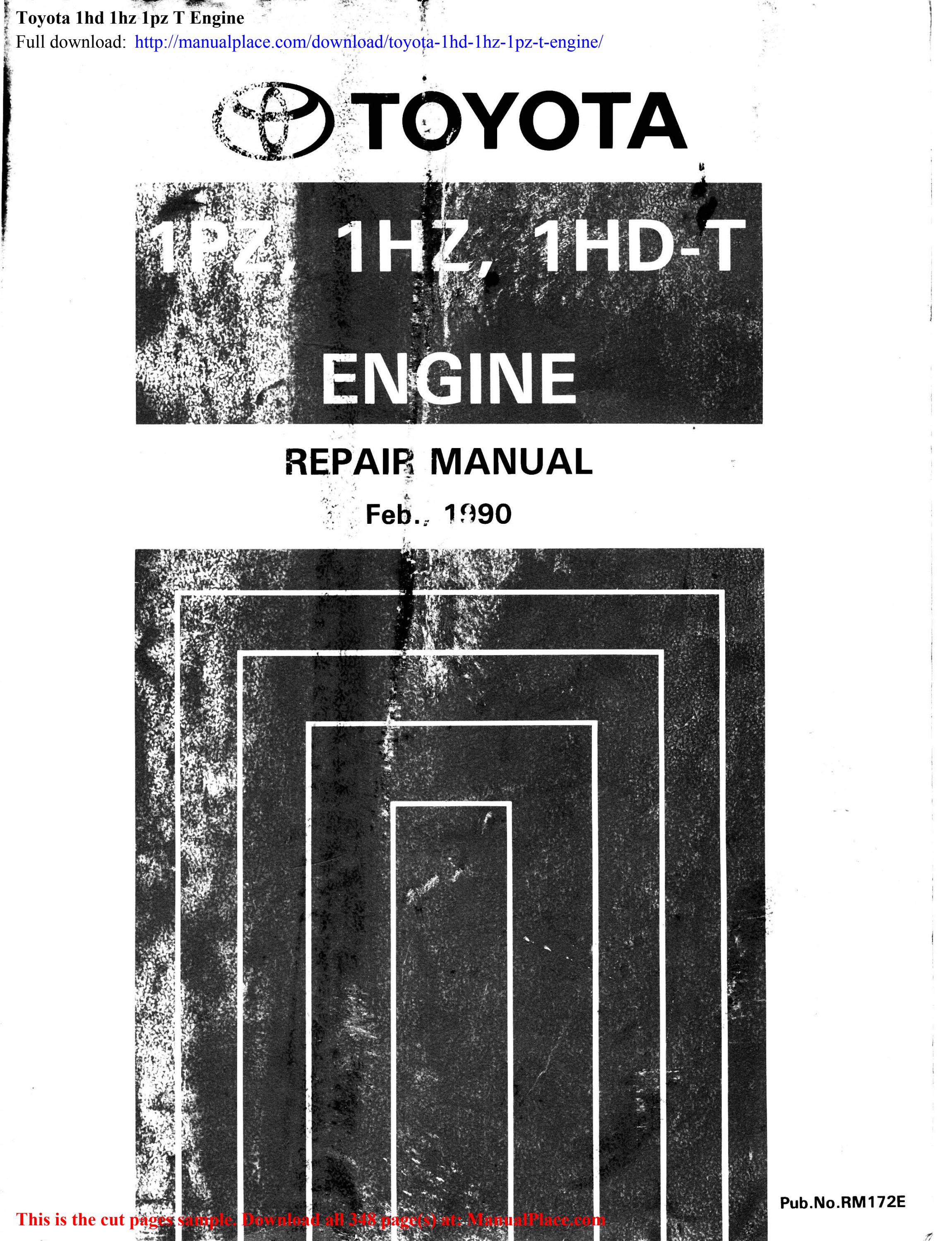 download Toyota 1HZ 1PZ 1HDT engine workshop manual