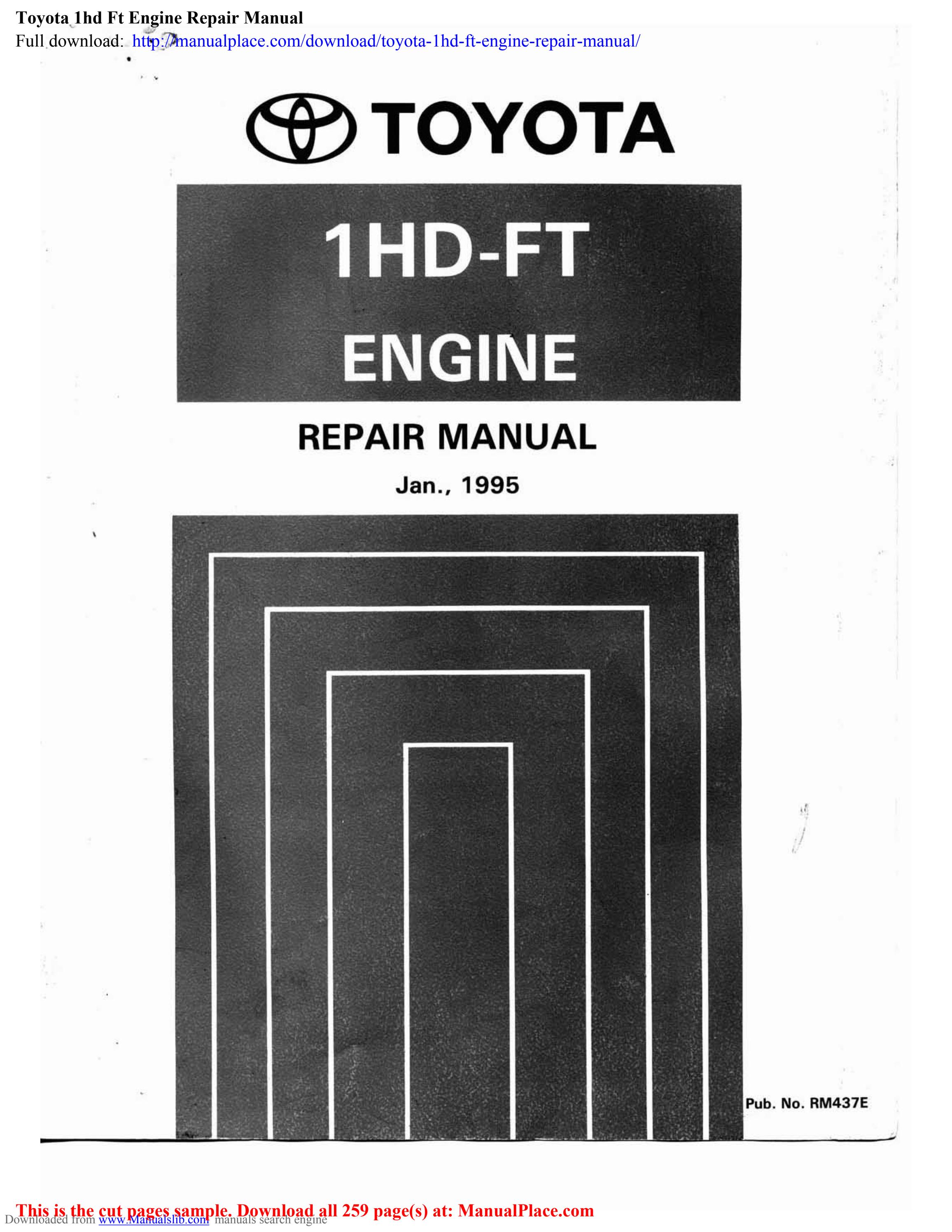 download Toyota 1HZ 1PZ 1HDT engine workshop manual