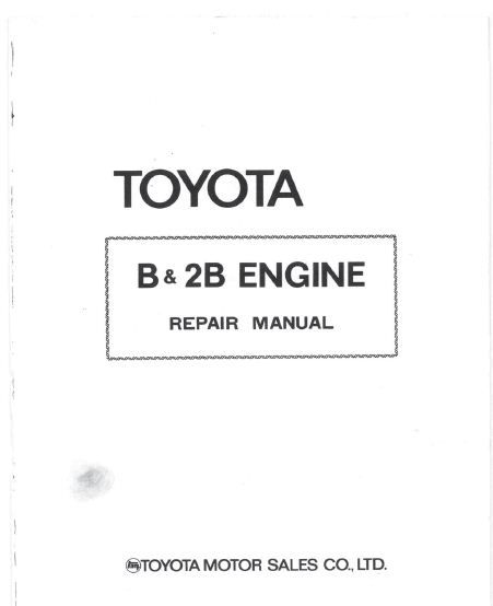 download Toyota B 2B engine workshop manual